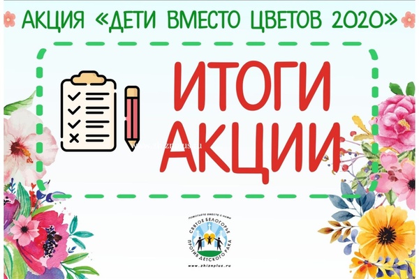 Акция "Дети вместо цветов 2020" принесла на помощь детям 1 952 621.4 руб!
